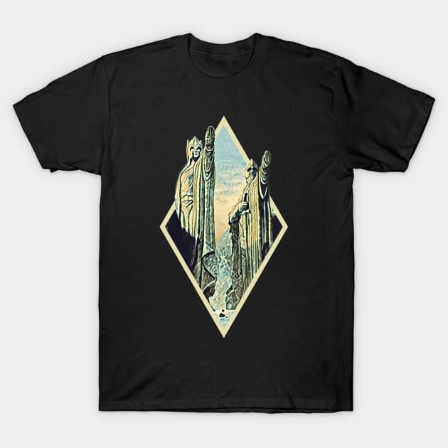 Kings by the River - Digital Art - Diamond Frame - Black - Fantasy T-Shirt by Fenay-Designs
